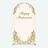 Aperturee Aperturee Gold Floral Line Happy Retirement Arch Backdrop